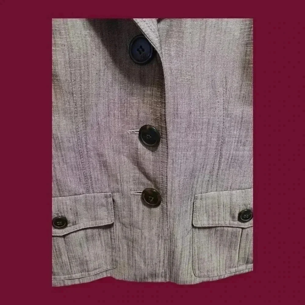 Kasper sheen blazer tan & brown blazer style safari size 2P